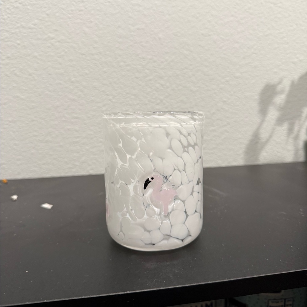 Flamingo Icon Juice Glass Anthropologie
